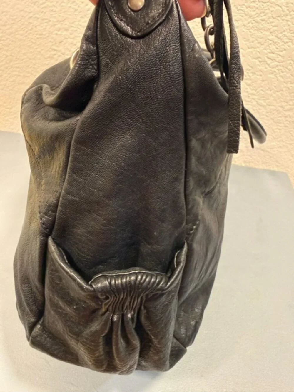 Botkier No. 13 NY Black Leather Chain Satchel Shoulder Bag Y2K
